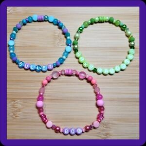 Monsters Inc. Friendship Bracelet Bubdle Of 3, Size 8"